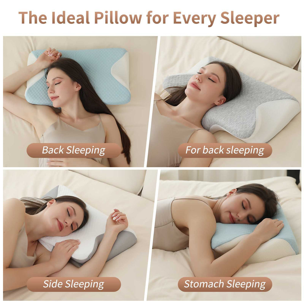 Wingfold Memory Foam Cervical Pillow – Butterfly Shape, Knitted Cover