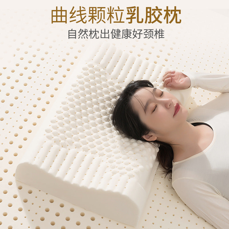 Sgs Natural Content Neck Protection Cervical Spine Pillow for Adults and Students, Sleep Rebound Thai Pillow Core Latex Pillow - image 1