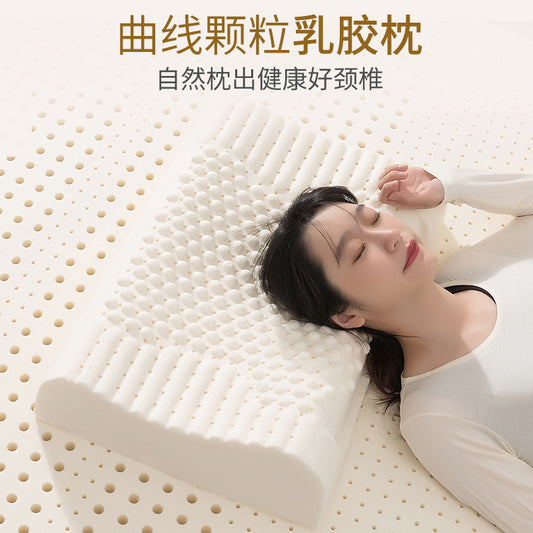 Sgs Natural Content Neck Protection Cervical Spine Pillow for Adults and Students, Sleep Rebound Thai Pillow Core Latex Pillow - image 1