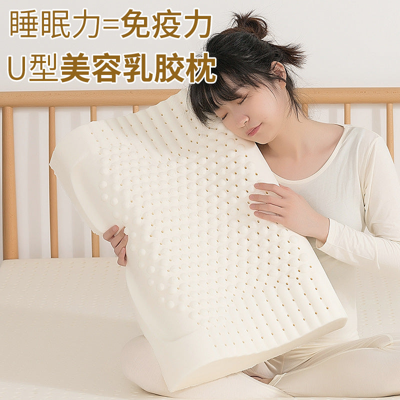 Sgs Natural Content Neck Protection Cervical Spine Pillow for Adults and Students, Sleep Rebound Thai Pillow Core Latex Pillow - image 3