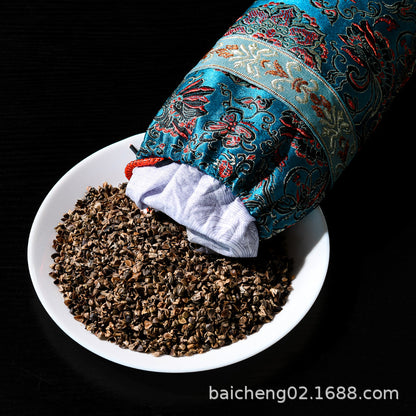 Chinese-Style Brocade Neck Protection Round Pillowcase Buckwheat Shell Pillow Candy Pillowcase Cervical Pillowcase - image 3