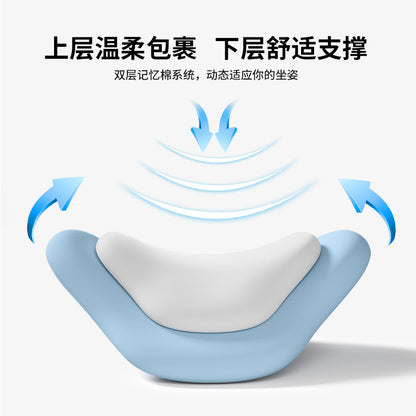 Lumbar Support Office Memory Foam Seat Cushion, Lumbar Pillow for Long Sitting, Double-Layer Spliced Cushion, Chair Lumbar Support Backrest Pad - image 3