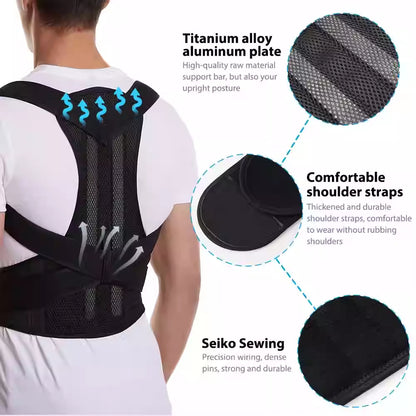 Unisex Back Support Posture Corrector With Shoulder Support