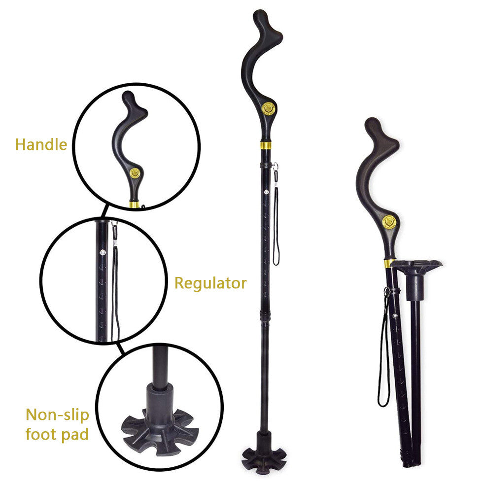 Posture Walking Stick Cane For Men And Women With Adjustable Heights Folding…