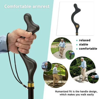 Posture Cane Adjustable Height Walking Stick Hiking Walking Aid Cane