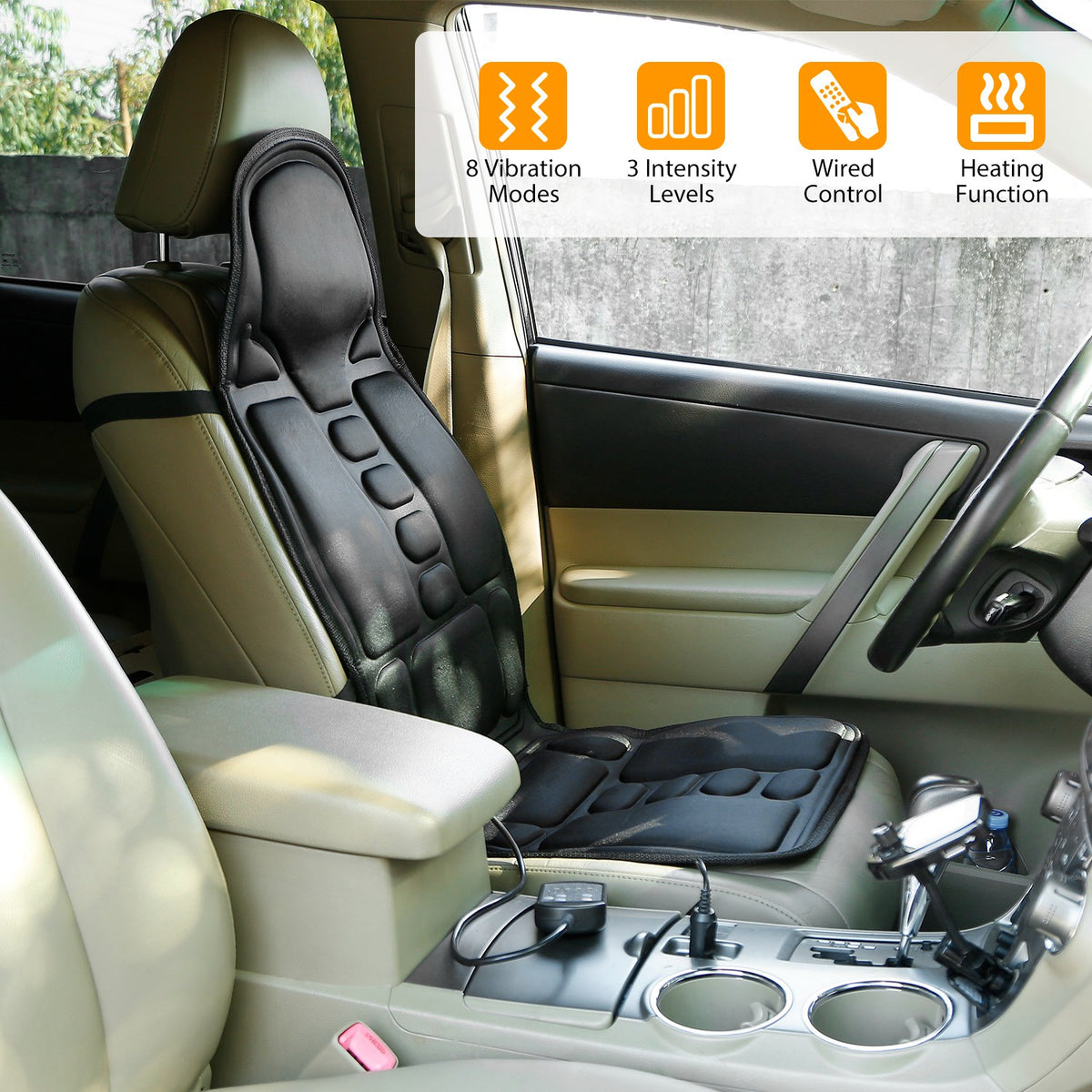 Back Massager Cushion Electric Massage Car Seat Cushion Chair Pad W Heating…